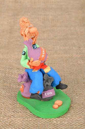 Clay Figurine Cossack on Bags - MADEheart.com