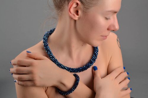Set de bijoux collier et bracelet en perles de rocaille tchèques fait main - MADEheart.com