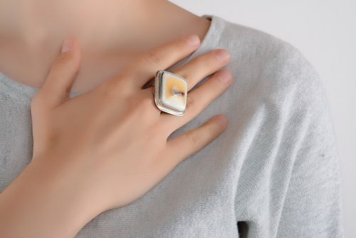 Silver ring with a horn - MADEheart.com