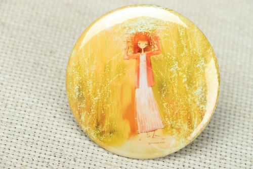 Pocket mirror with drawing for girls - MADEheart.com