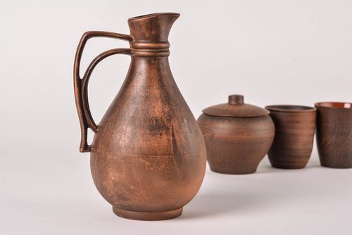 Keramik Krug handgefertigt Öko Geschirr Geschenk Ideen Designer Geschirr 1.5 L - MADEheart.com