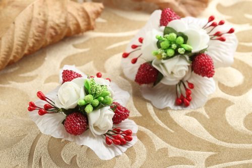 Handmade festive unusual accessory stylish flower hair tie beautiful hair tie - MADEheart.com