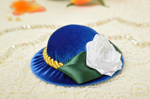 Handmade needle pillow blue hat needle pillow sewing accessories girl gifts   - MADEheart.com