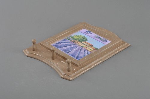 Beautiful handmade designer wooden wall key holder with decoupage Provence - MADEheart.com