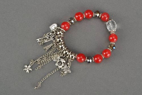 Red bracelet with charms - MADEheart.com
