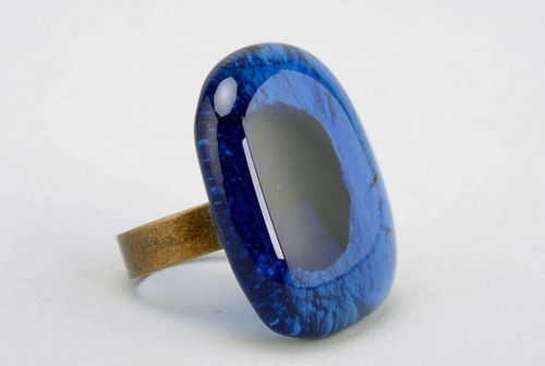 Ring made of fusing glass Eye of the Sea - MADEheart.com