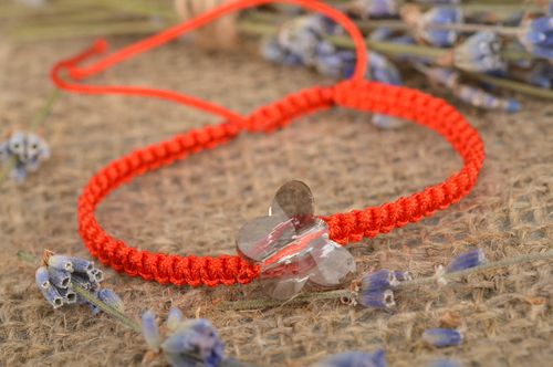 Unusual homemade thin textile bracelet braided friendship bracelet gifts for her - MADEheart.com