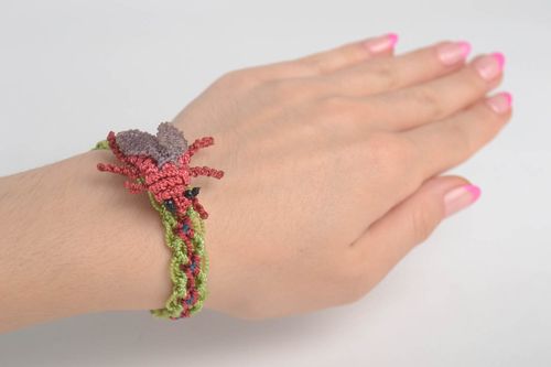Designer jewelry macrame bracelet handmade brooch jewelry set gifts for women - MADEheart.com