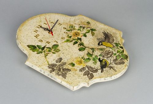 Wooden clock The Birds - MADEheart.com