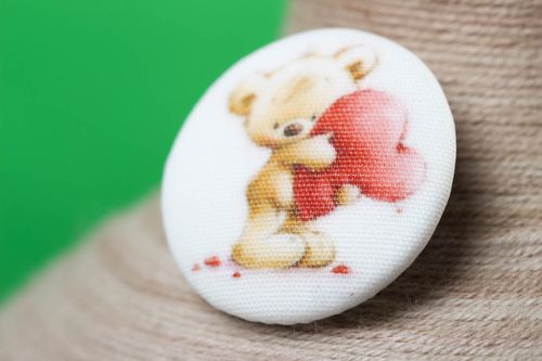 Unusual handmade sewing accessories plastic button fabric button gifts for her - MADEheart.com