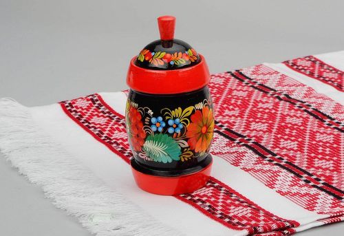 Container for dry goods with red rim (small) - MADEheart.com