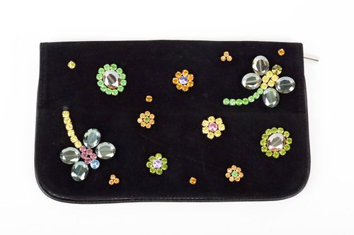 Clutch de mano artesanal con estrases accesorio para mujer regalo original - MADEheart.com