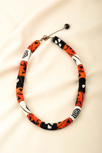 Collar de abalorios hecho a mano bisutería de moda estilosa accesorio para mujer - MADEheart.com