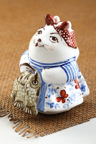 Handmade animal figurine ceramic unusual statuette cute designer souvenir - MADEheart.com