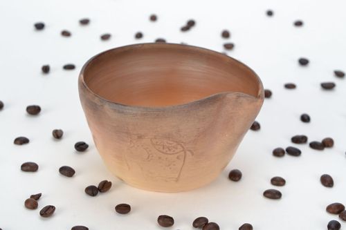 Tazza in ceramica decorativa fatta a mano calice in argilla utensili da cucina - MADEheart.com