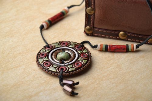 Ceramic pendant with ornament - MADEheart.com