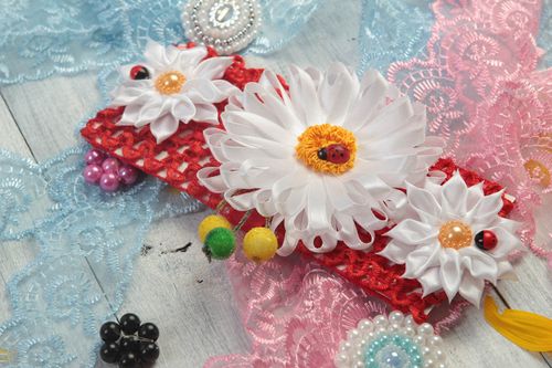 Handmade headband flower headband unusual gift for baby hair accessories - MADEheart.com