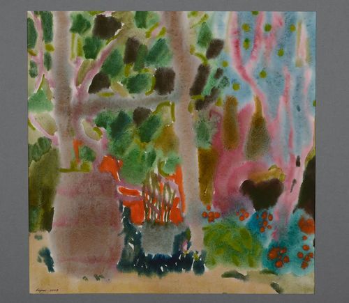 Watercolor landscape In the Garden - MADEheart.com