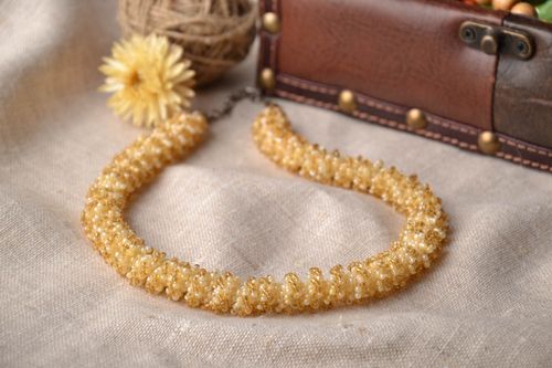 Wide beaded cord necklace - MADEheart.com