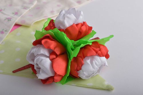 Large handmade flower barrette hair clip hair style ideas gifts for her - MADEheart.com