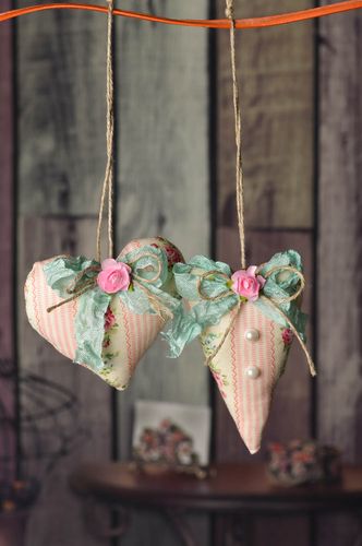 Handmade wall hanging 2 soft toys stuffed toy small gifts decorative use only - MADEheart.com