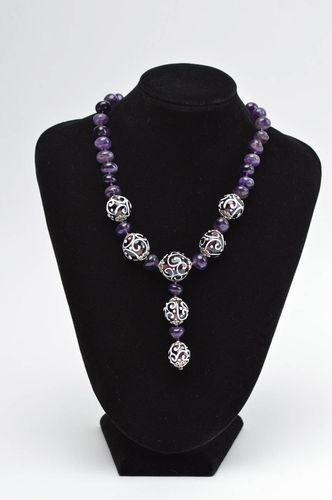 Violet unusual necklace stylish designer accessory handmade cute necklace - MADEheart.com