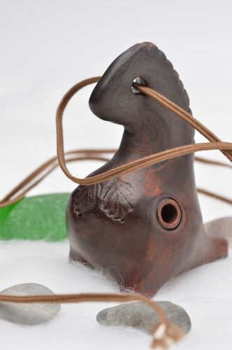 Handmade clay whistle ceramic whistle clay musical instruments ceramic figurine - MADEheart.com