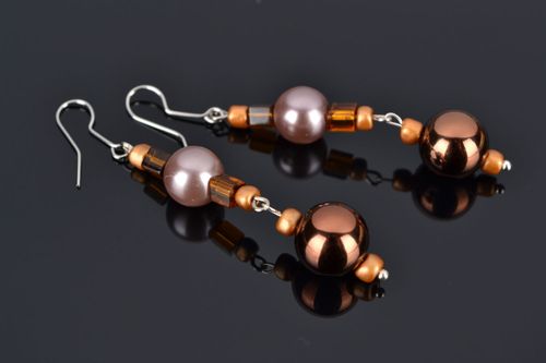 Handmade earrings Milk Chocolate - MADEheart.com