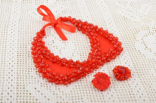 Beautiful handmade beaded earrings textile collar artisan jewelry designs - MADEheart.com