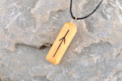 Handmade beautiful pendant wooden unusual accessory stylish religious pendant - MADEheart.com