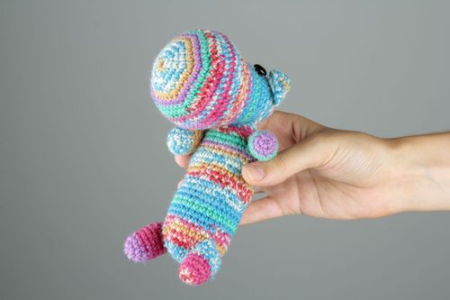 Giocattolo a maglia fatto a mano pupazzo a forma di ippopotamo a uncinetto - MADEheart.com