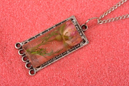 Stylish handmade flower pendant metal necklace handmade accessories for girls - MADEheart.com