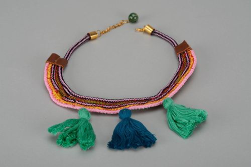 Ethnic necklace with tassels - MADEheart.com