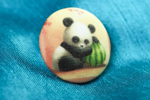 Handmade button with panda stylish fittings for clothes accessory for sewing - MADEheart.com