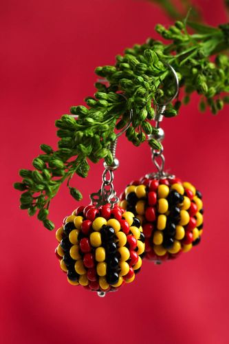 Große runde Ohrringe handmade Damen Schmuck Modeschmuck Ohrhänger farbenreich - MADEheart.com