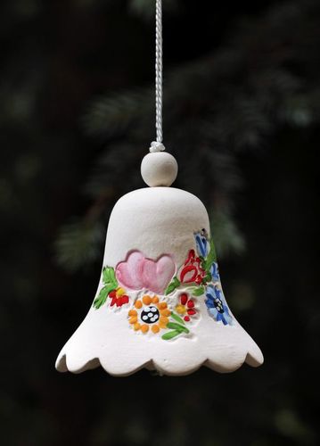 Ceramic bell Two hearts - MADEheart.com