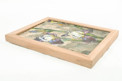 Homemade oil painting Irises - MADEheart.com