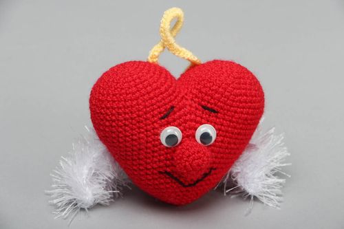 Heart shaped crochet interior pendant - MADEheart.com