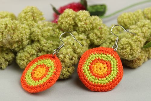 Handmade earrings designer earrings unusual accessory gift ideas crochet jewelry - MADEheart.com