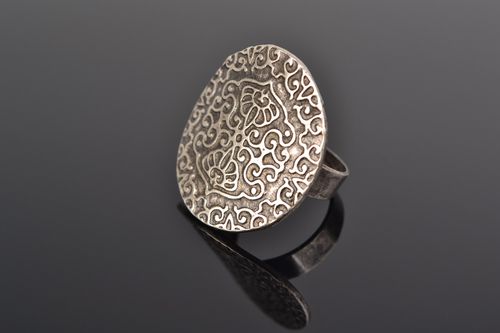 Металлическое кольцо ручной работы большое красивое женское авторское нежное - MADEheart.com