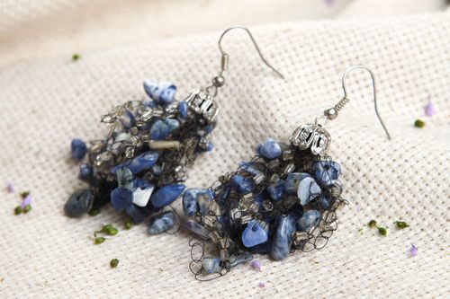 Boucles doreilles fait main Bijou fantaisie pierres naturelles Cadeau original - MADEheart.com