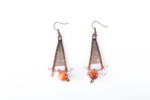 Earrings made using wire wrap technique.  - MADEheart.com