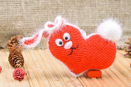 Unusual handmade soft crochet toy hare for children - MADEheart.com