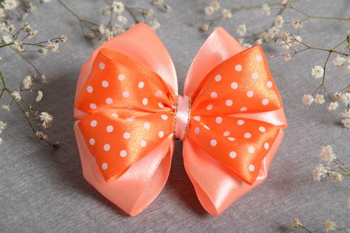 Nice handmade ribbon bow hair clip homemade barrette hair bow hair style ideas - MADEheart.com