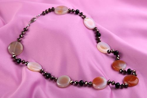 Collier en pierres naturelles Bijou fait main Accessoire femme agate cristal - MADEheart.com