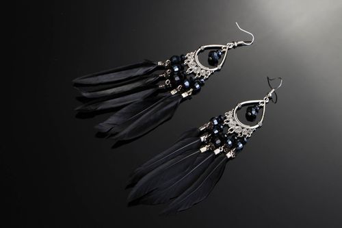 Earrings made of natural feathers  - MADEheart.com