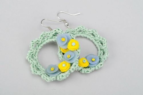 Knitted earrings Ukrainian wreath - MADEheart.com