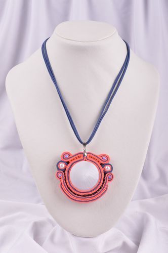 Unusual handmade textile necklace soutache jewelry designs fashion tips - MADEheart.com