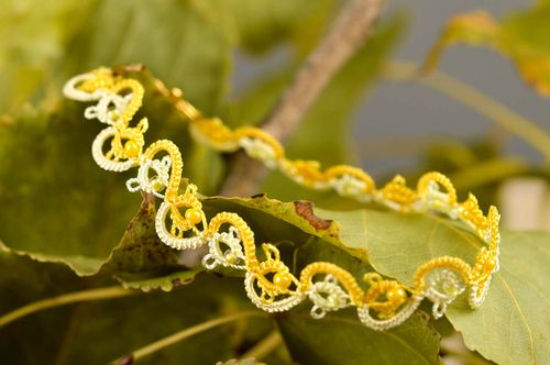 Tatting bracelet handmade openwork bracelet fashion bijouterie designer jewelry - MADEheart.com