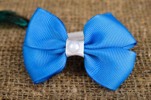 Goma para el pelo lacito azul accesorio para niña artesanal regalo original - MADEheart.com